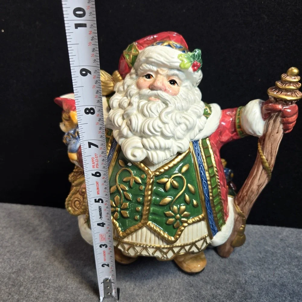 Vintage Fitz and Floyd Classics Santa Teapot Handcrafted‎ Christmas Decor & Box